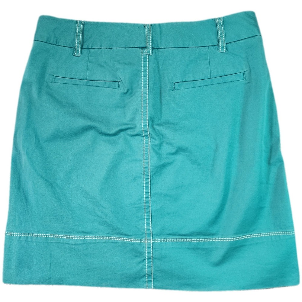 Merona Womens Size 6 Teal Cotton Mini Skirt Coastal Y2K - Picture 2 of 10